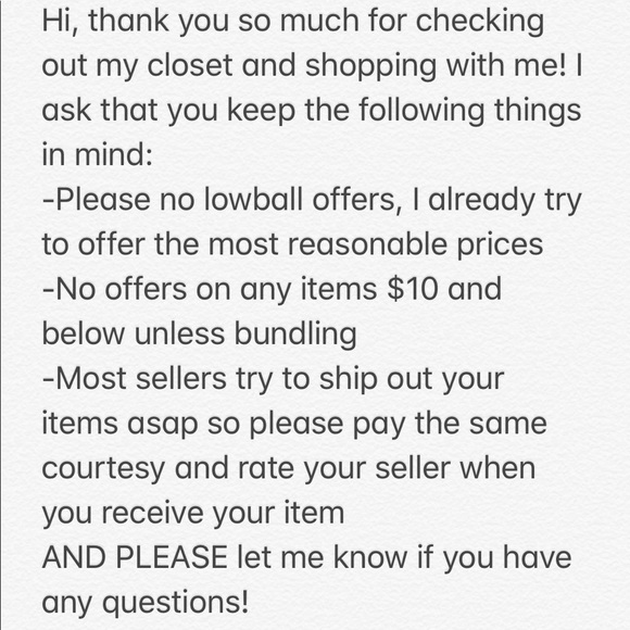 Other - Thank you for checking out my closet! Other - Thank you for checking out my closet!